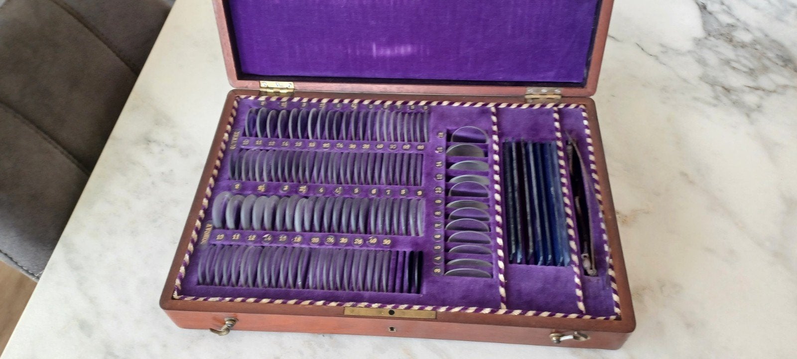 Optieker testset, Antiek en Kunst, Curiosa en Brocante, Ophalen