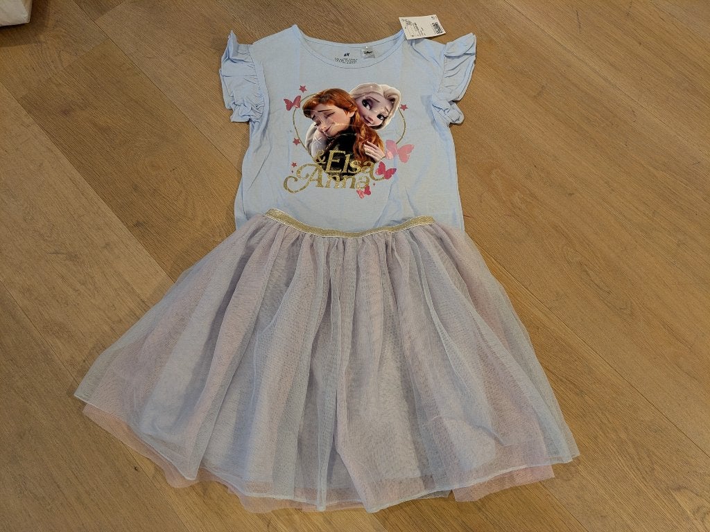 H&M x Disney Frozen set 122-128 cm met kaartje, Kinderen en Baby's, Ophalen, Meisje, H&M, Nieuw