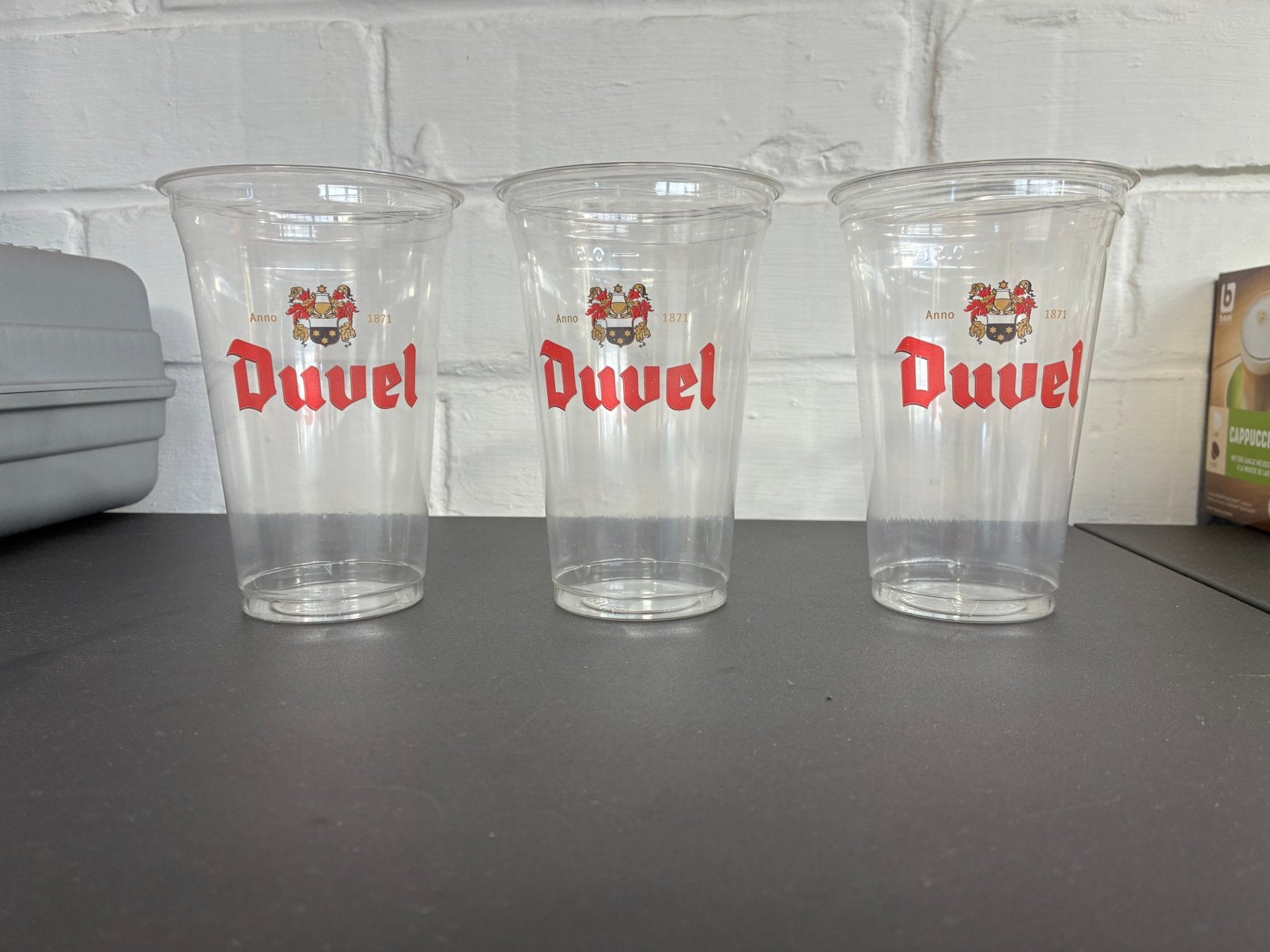 Duvel 3x plastiek beker, Ophalen of Verzenden, Zo goed als nieuw, Duvel