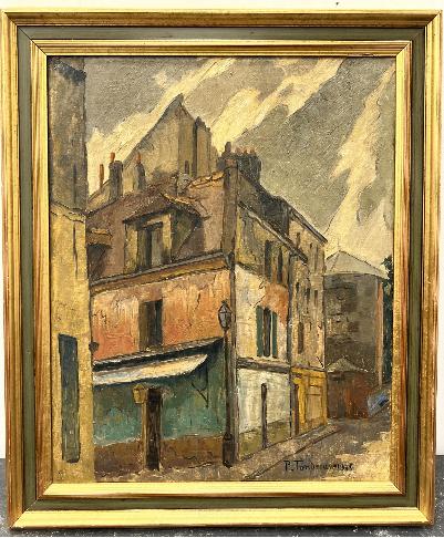 huile sur toile "Quartier de Montmartre "signe paul tondreau, Antiquités & Art, Enlèvement ou Envoi