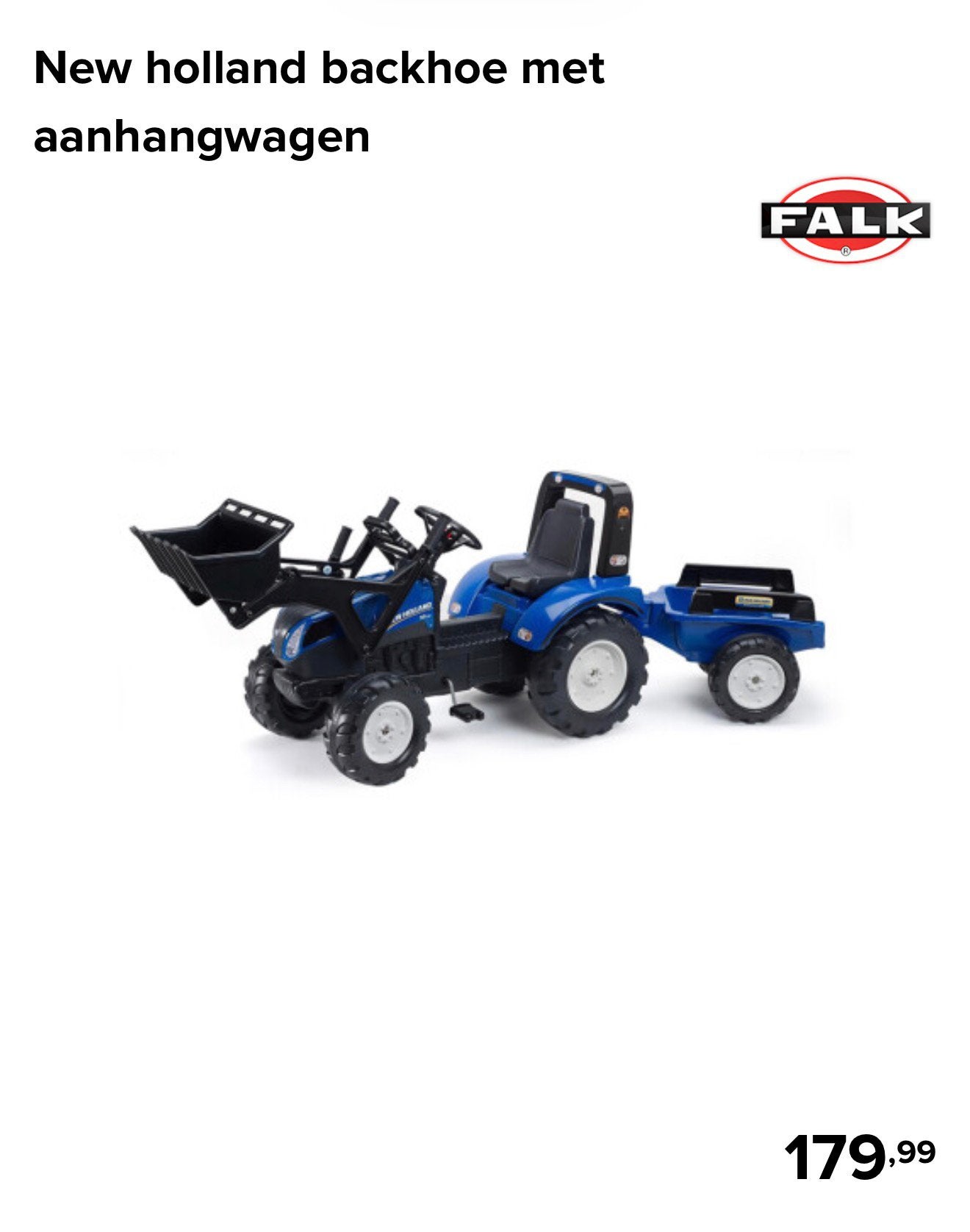New holland traptractor kind blauw met graafarm, Enlèvement, Comme neuf