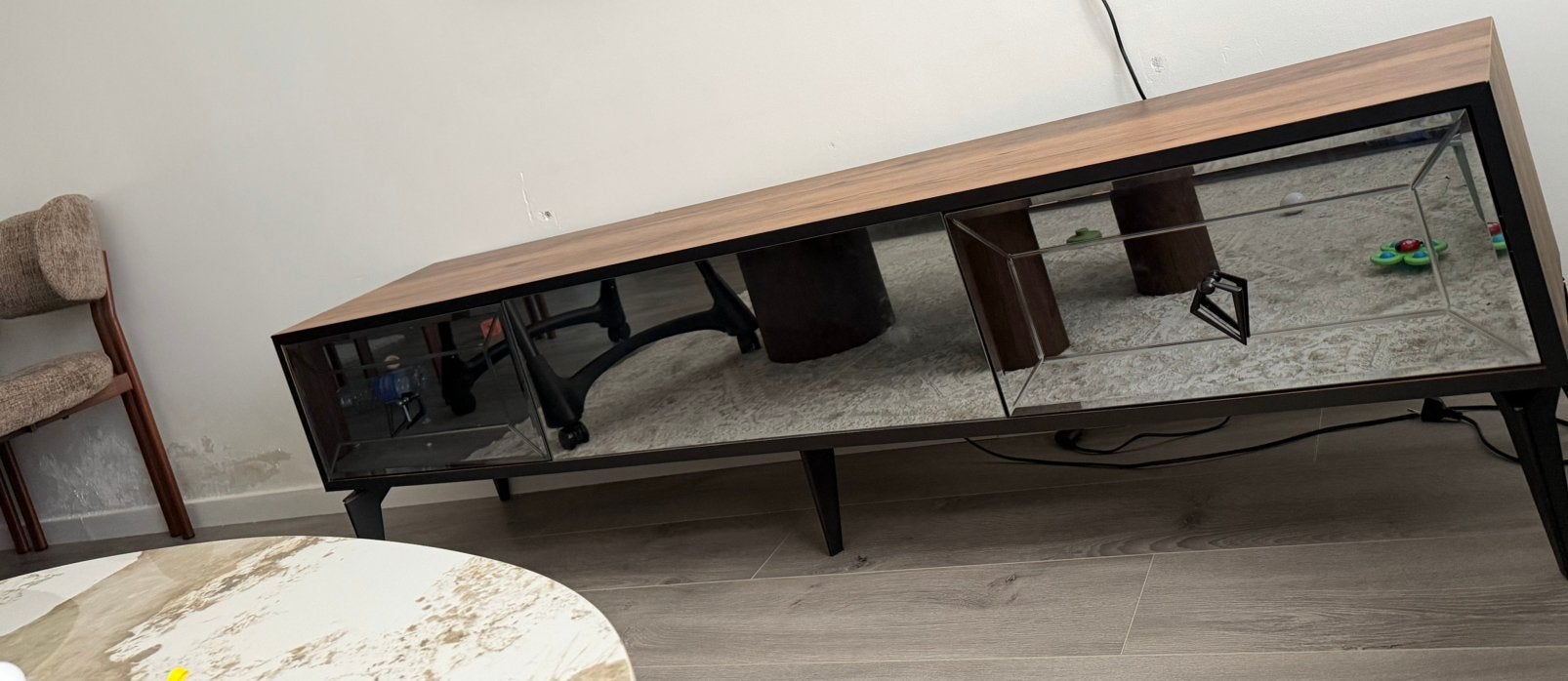 Meuble TV avec cheminée électrique, Maison & Meubles, Enlèvement, Comme neuf