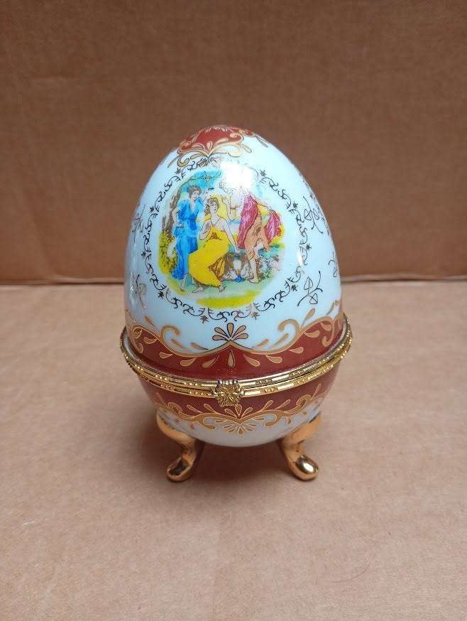 Oeuf de Limoges vintage française de style Fabergé, Enlèvement ou Envoi