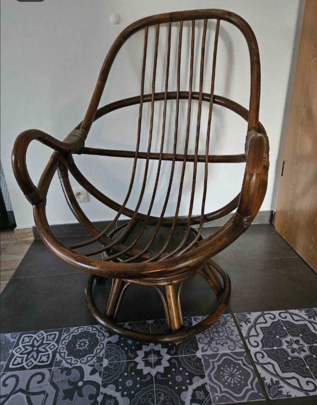 siège fauteuil en rotin, Maison & Meubles, Comme neuf, Brun, Enlèvement, Bois