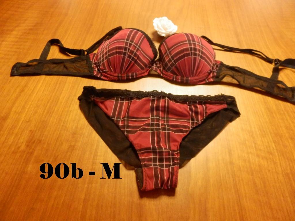 (70) - ensemble soutien femme t.90b noir rouge - esmara -, Esmara, Ophalen of Verzenden, Rood, Setje