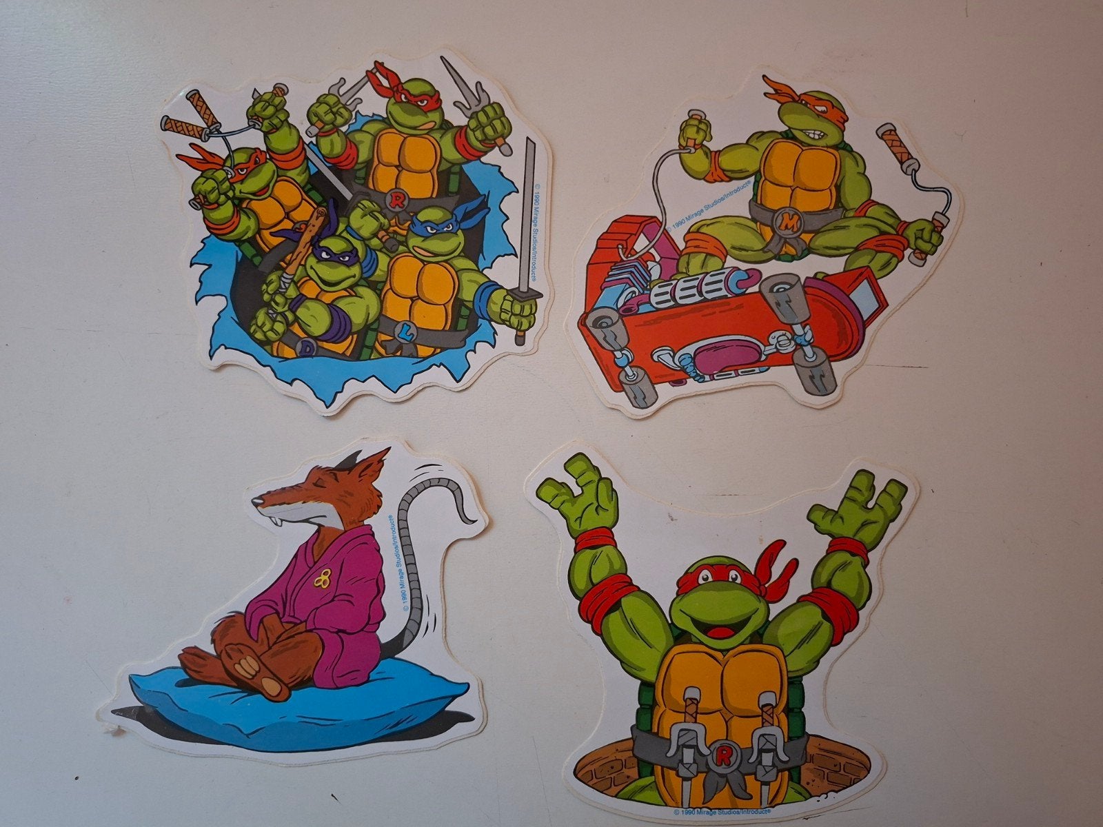 4 stickers Teenage Mutant Ninja Turtles, Ophalen of Verzenden, Zo goed als nieuw, Film, Tv of Omroep