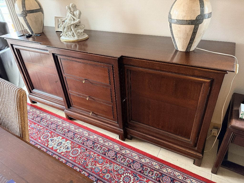 Lange dressoir voor in de living, Ophalen, Rustieke stijl, Met lade(s), Eikenhout