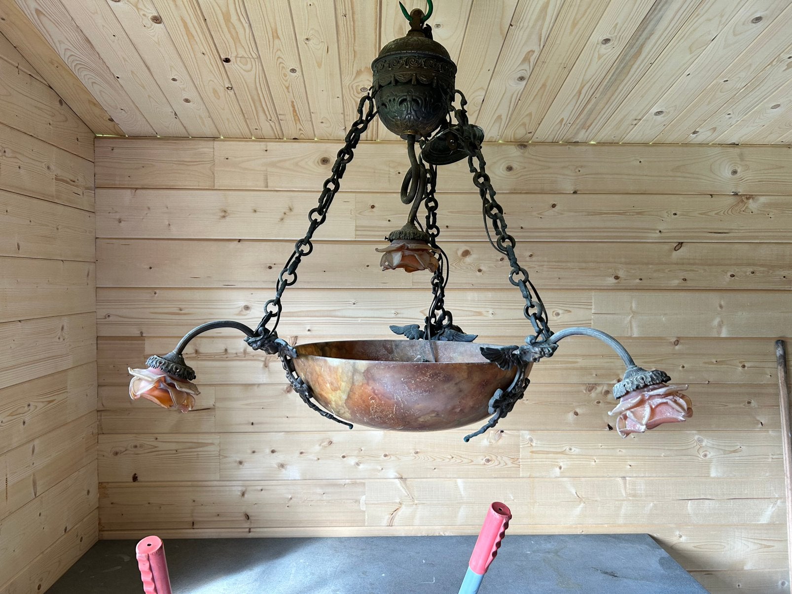 antiek luster in glas, Antiek en Kunst, Ophalen