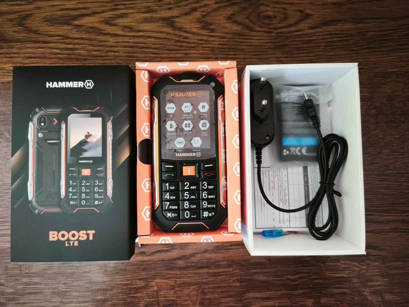 Téléphone à touche GSM basic brique chantier Hammer Boost

D, Télécoms, Enlèvement, Comme neuf, Sans abonnement