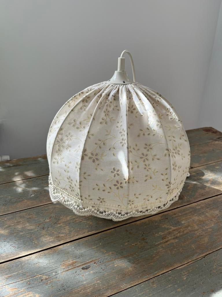 VINTAGE RETRO HANGLAMP LAMPENKAP  STOF, Antiek en Kunst, Antiek | Verlichting, Ophalen of Verzenden