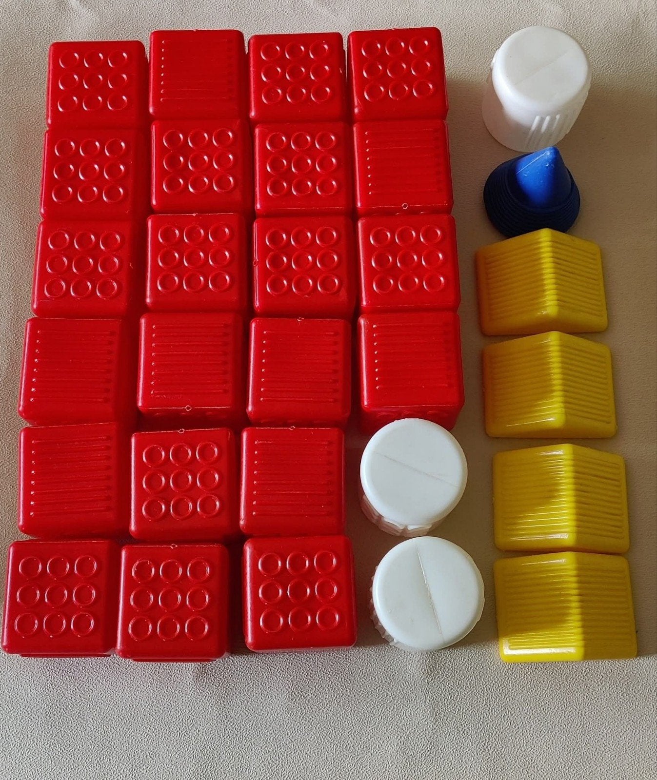 Plastieken blokken hoogte 6 cm., Ophalen, Gebruikt