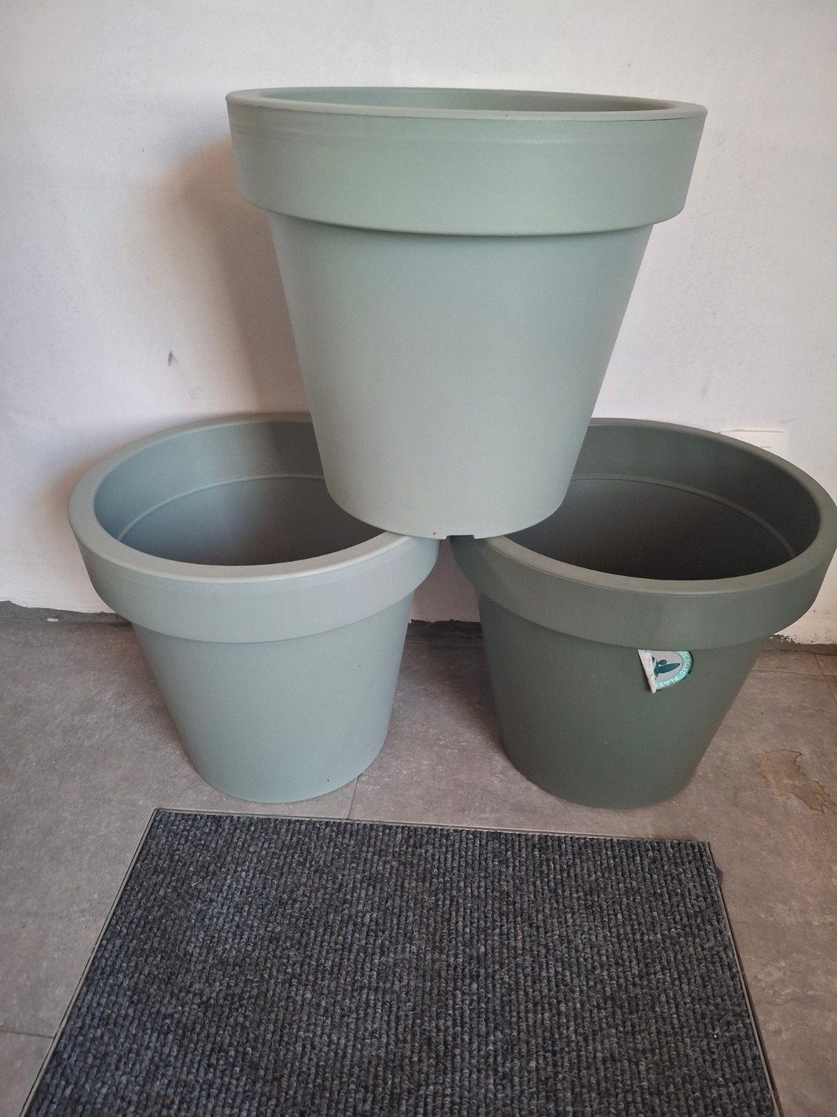 Plastieken bloempotten groen, Tuin en Terras, Bloempotten, Ophalen