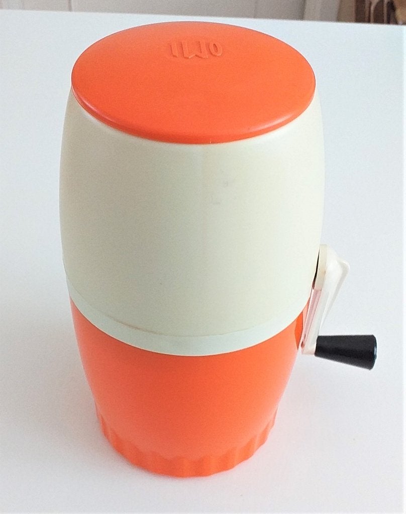 Ancien broyeur à glace manuel orange - OMI 1970, Enlèvement, Utilisé