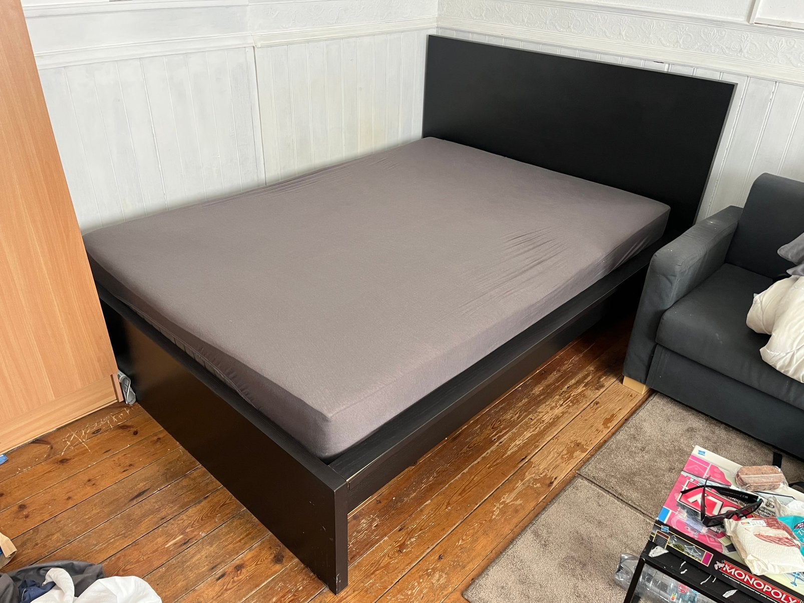 Ikea matras en bed + verstelbare lattenbodem, Queen size, 140 cm, Enlèvement, Utilisé