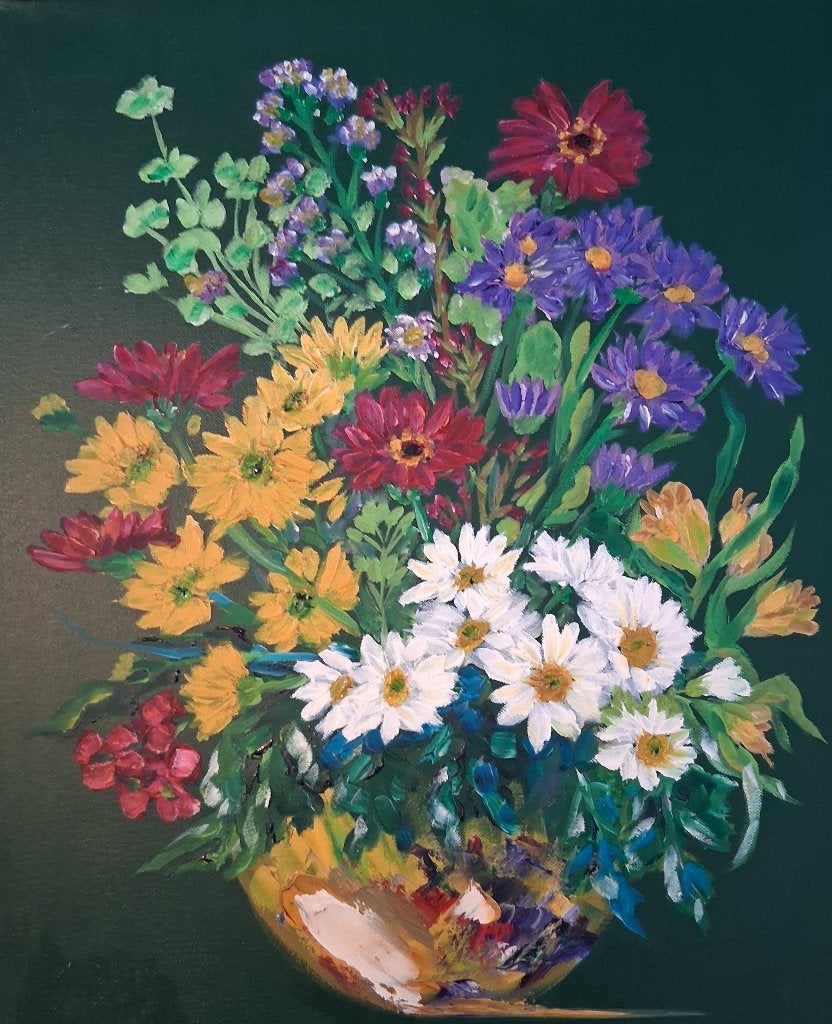 BLOEMENKRACHT! Zeg het met bloemen... niet bederfelijk!, Doek, Impressionistisch, Olieverf, Origineel werk