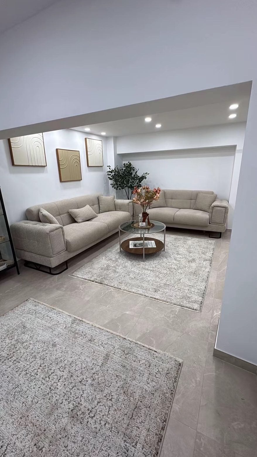Ensemble salon 3 pièces – 900€ négociable, Maison & Meubles, Enlèvement, Comme neuf, Beige