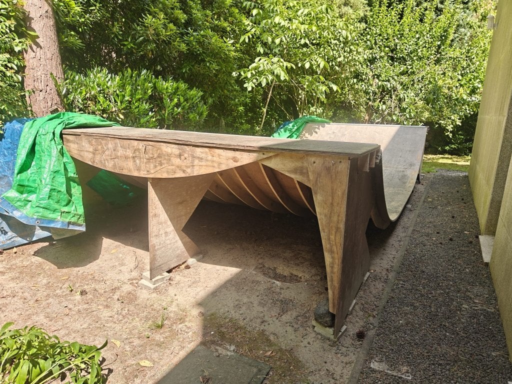 Halfpipe Skateramp + Regenzeil, Ophalen, Gebruikt, Overige typen