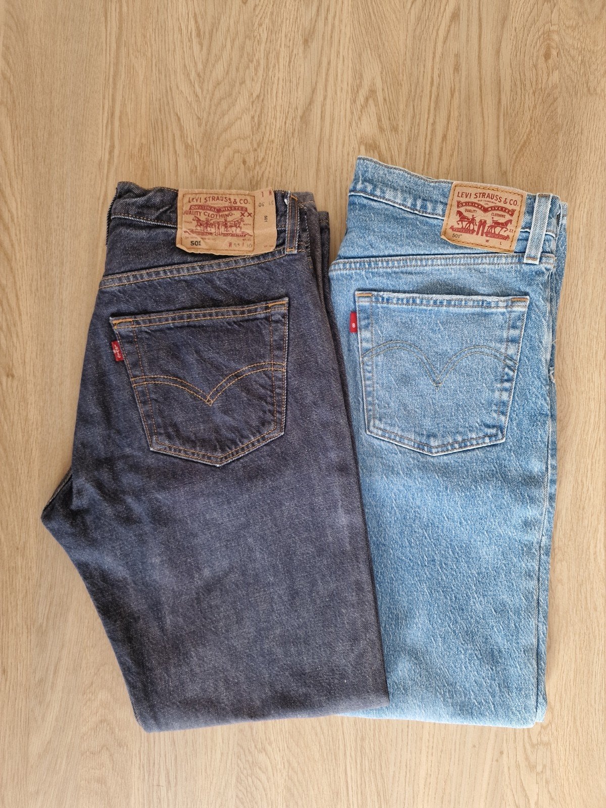Lot 2 Jeans Levi’s 501 Original (W31 L30) – Brut & Bleu, Vêtements | Hommes, Enlèvement ou Envoi, Bleu