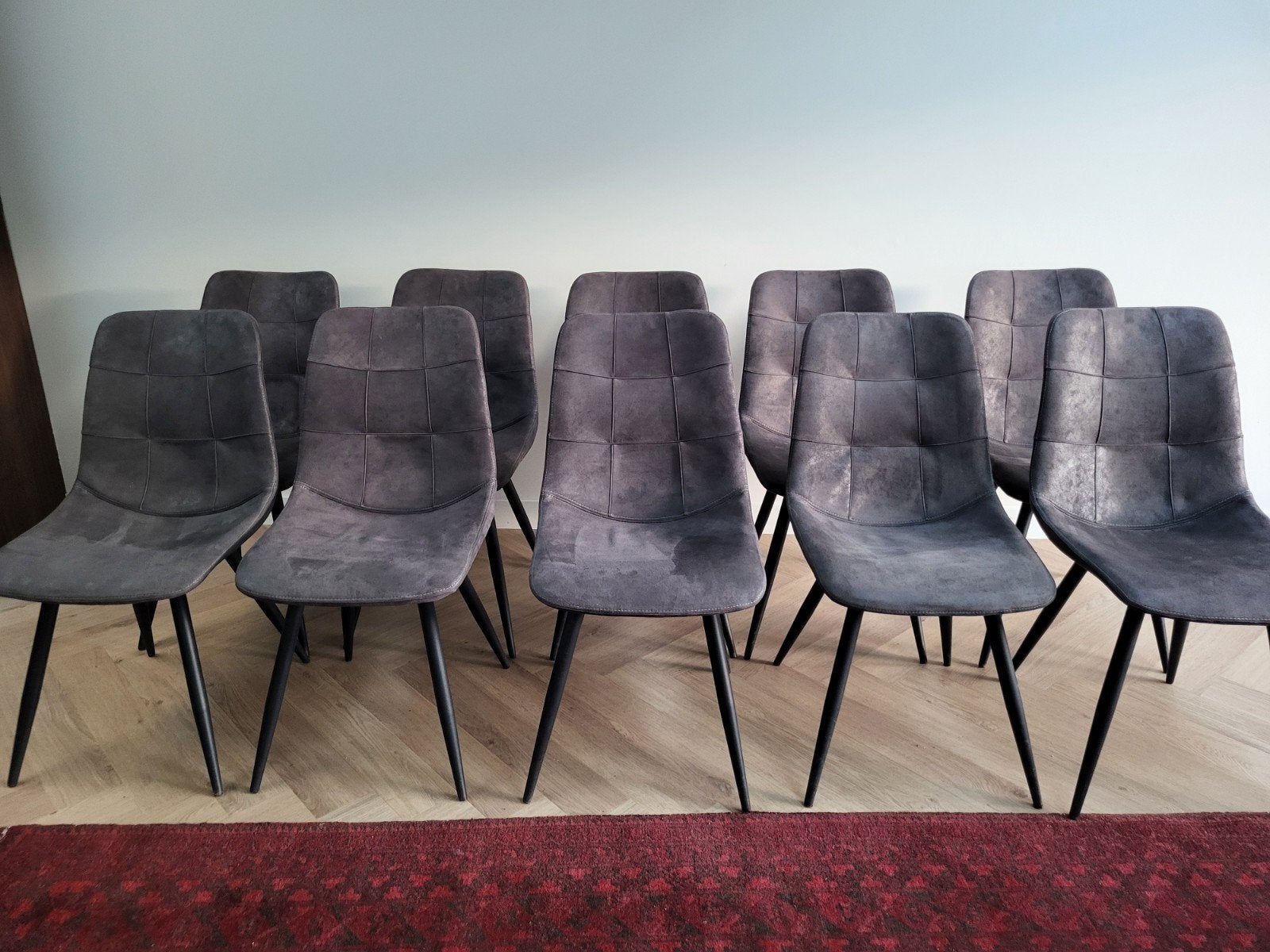 stoelen 10 stuks nubuck, Maison & Meubles, Enlèvement, Gris