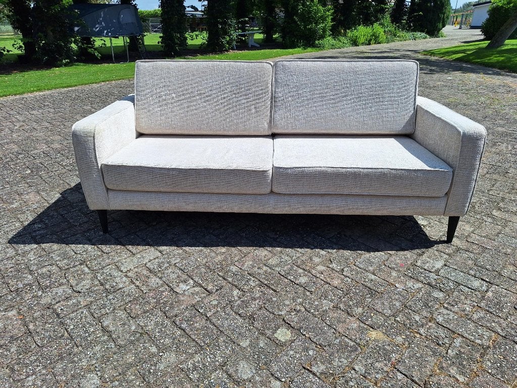 Moderne Witte stoffen bank / wit bankstel zeer goede staat, 125 cm of meer, Ophalen of Verzenden, Zo goed als nieuw, 75 tot 100 cm