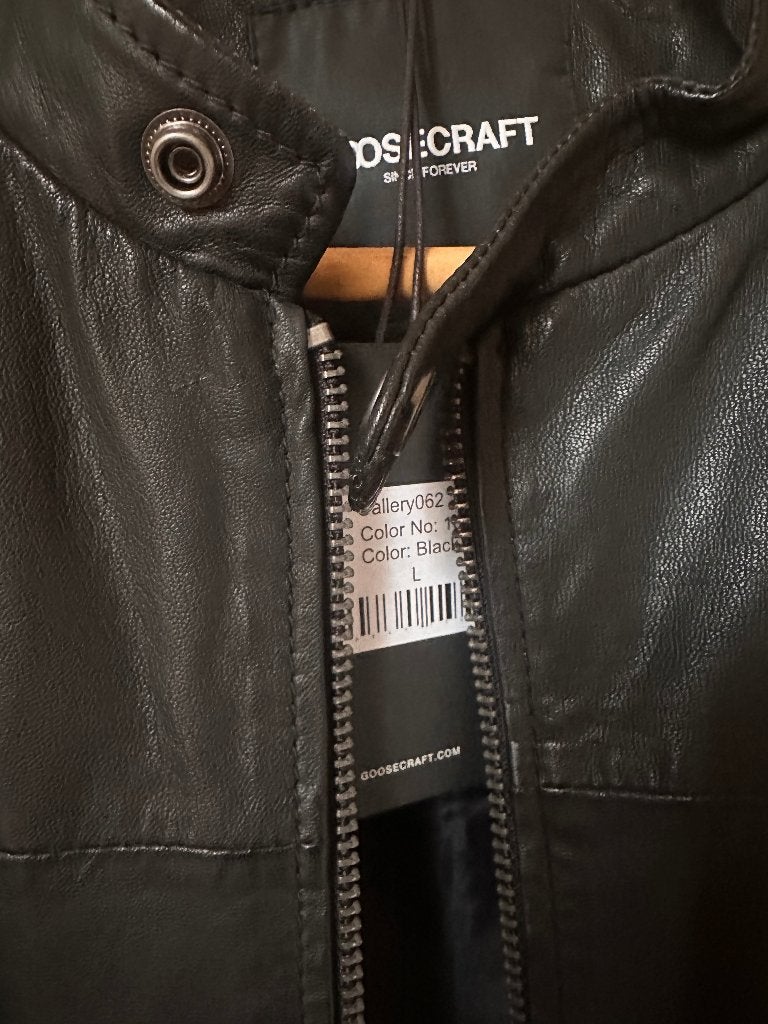 Zwart leren jas • Goosecraft • Nieuw, Ophalen of Verzenden, Nieuw, Maat 48/50 (M), Zwart