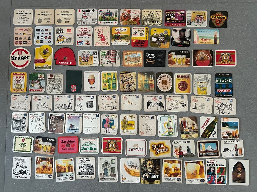 500 bierviltjes, Ophalen of Verzenden, Gebruikt, Viltje(s)