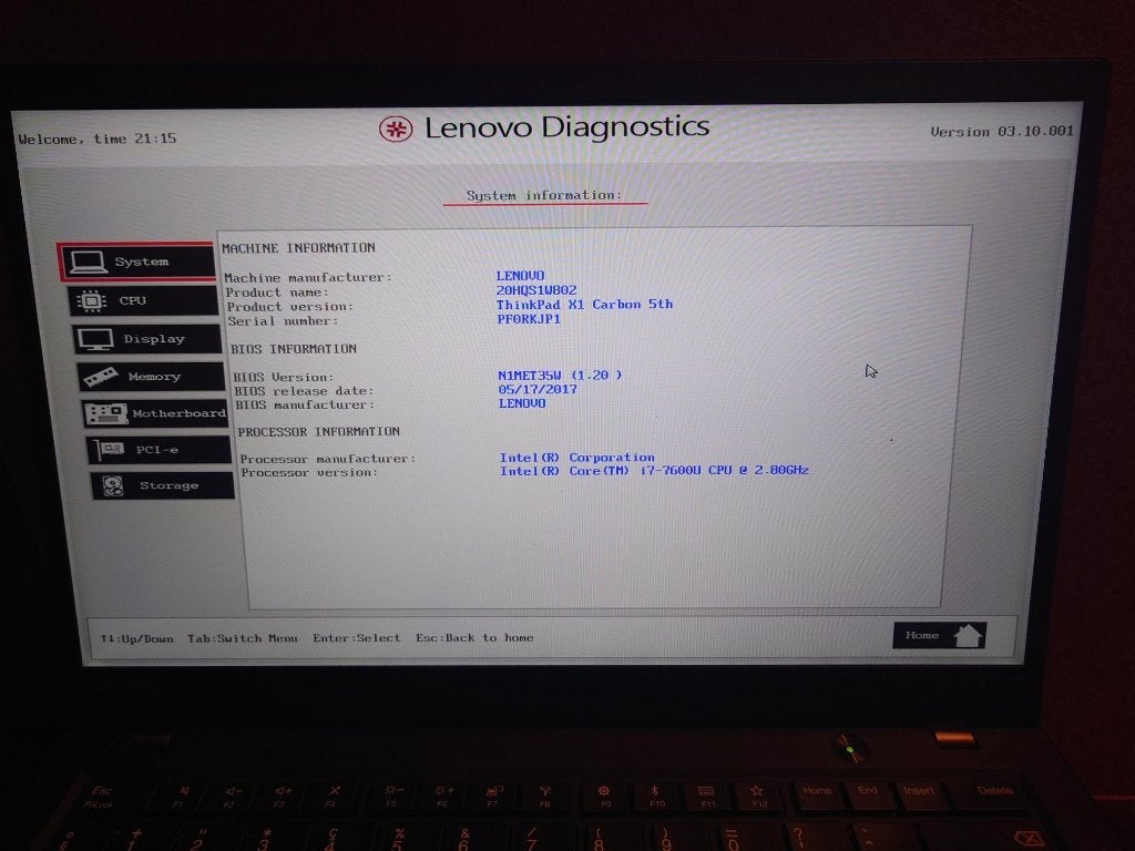 Lenovo X1 Carbon 5 16Go LTE Ethernet, Informatique & Logiciels, 14 pouces, 512 GB, Utilisé, SSD