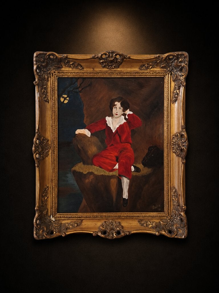 Red Prince, Portrait ou Personnes, Enlèvement ou Envoi, Encadré, Peinture à l'huile