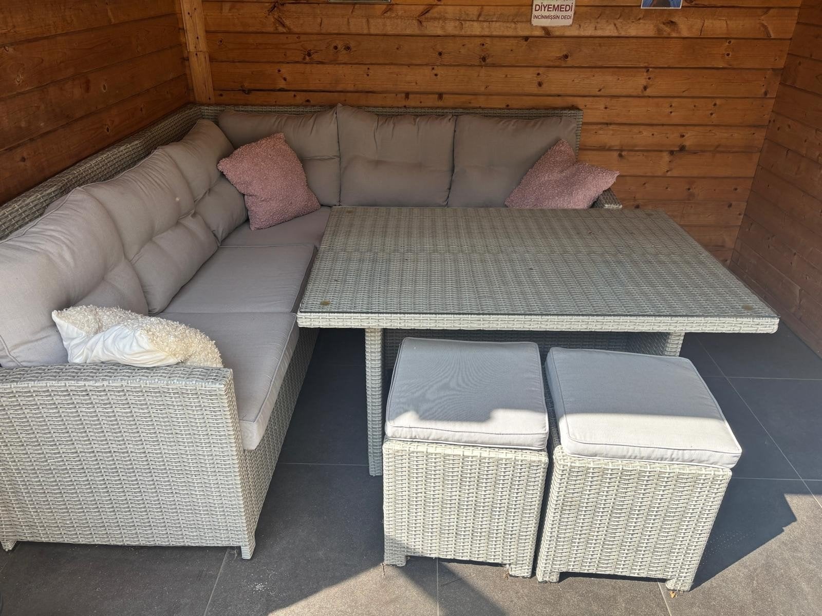 tuinmeubelset, Tuin en Terras, Ophalen, Gebruikt, 7 zitplaatsen, Tuinset