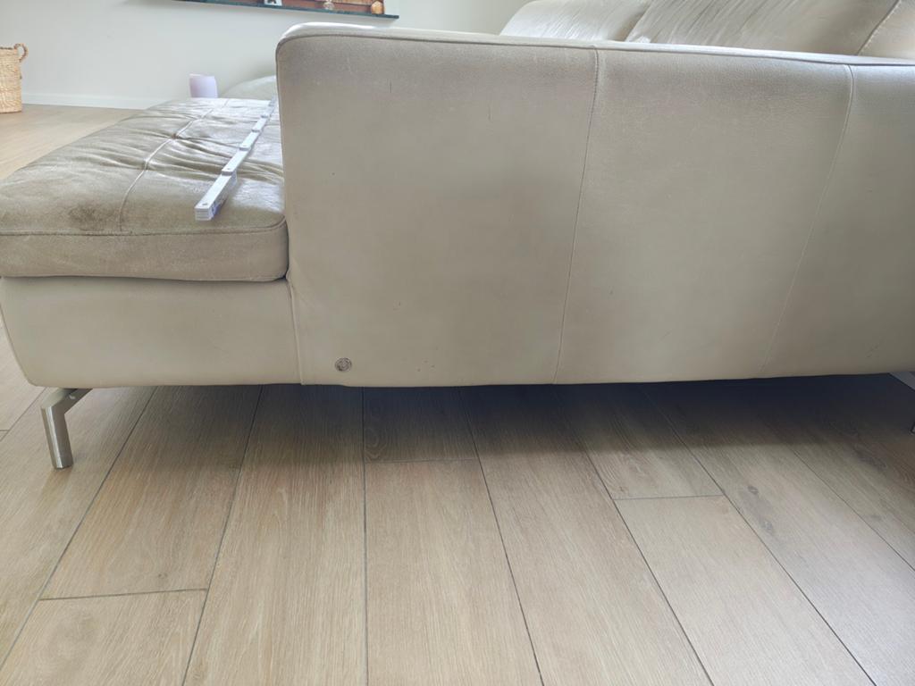Natuzzi 5-zit met chaisse long, Ophalen, Gebruikt, 300 cm of meer, Leer