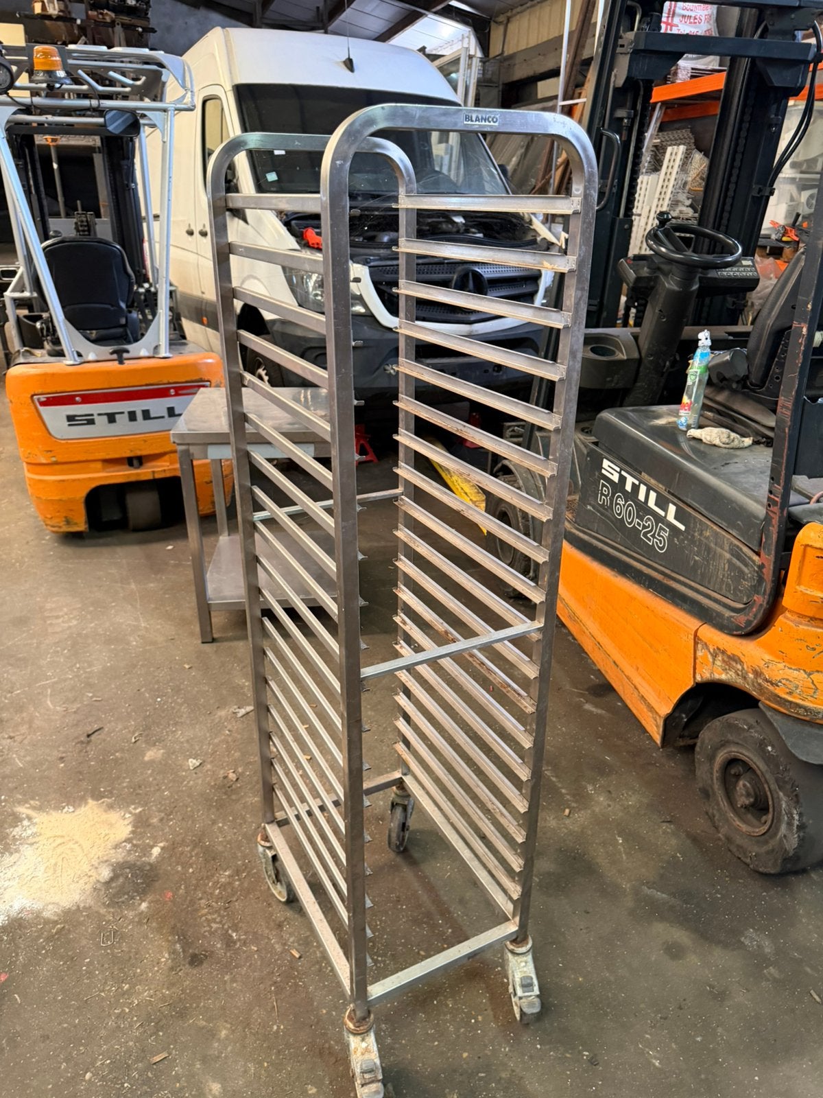 Inox plateau wagen serveerwagen voor bakplaten, Enlèvement, Comme neuf