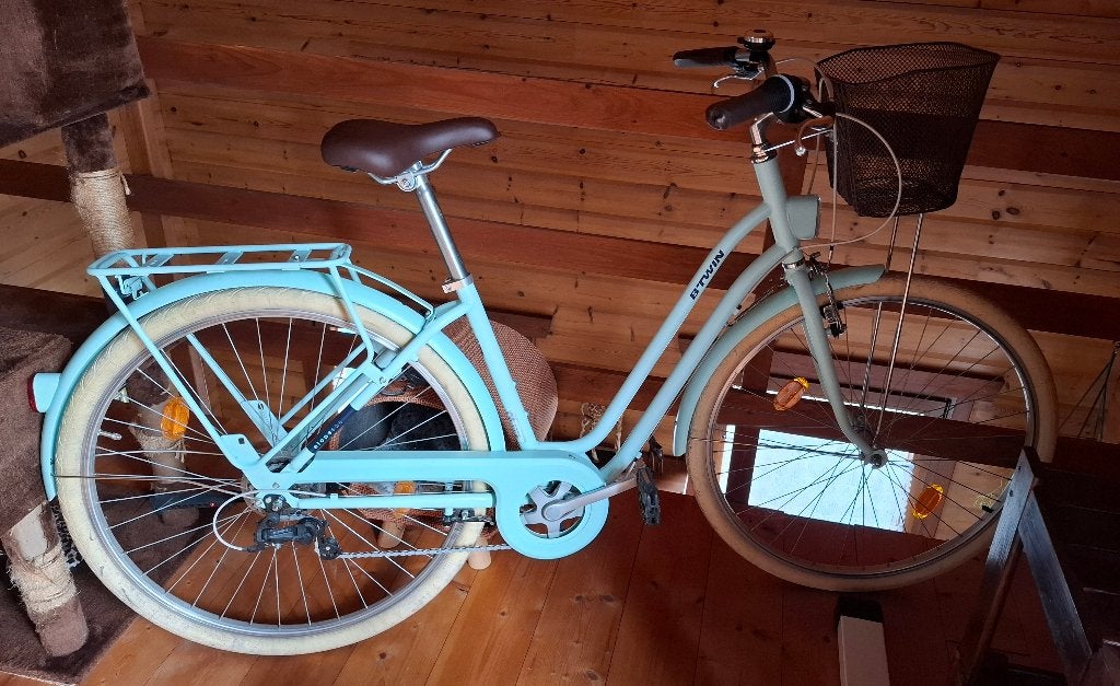 Vélo de ville Elops 520 de couleur vert amande., Vélos & Vélomoteurs, Enlèvement, Utilisé, Autres marques, Vitesses
