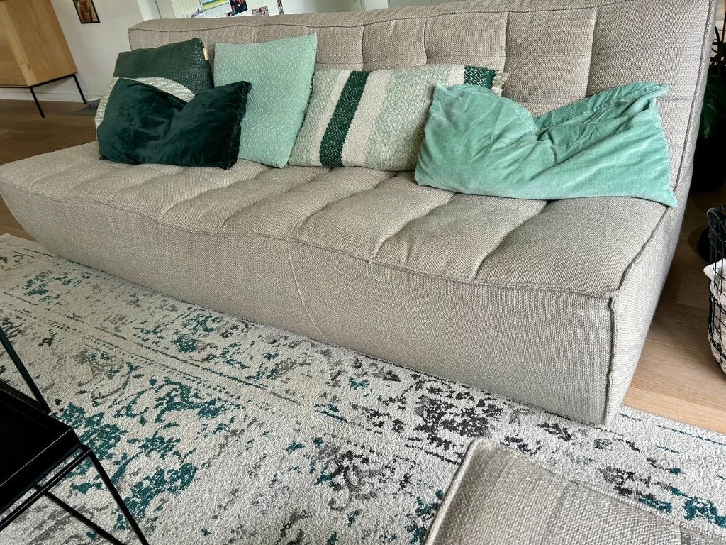 Zetel Ethnicraft (3-zit en poef), Huis en Inrichting, Ophalen, Gebruikt, Driepersoons, 75 tot 100 cm