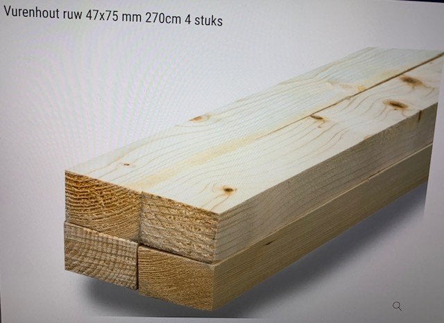 2 paquets de bois de pin brut 47x75 mm 270cm - 2 x 4 pièces, Bricolage & Construction, Bois & Planches, Neuf, 250 à 300 cm, Enlèvement