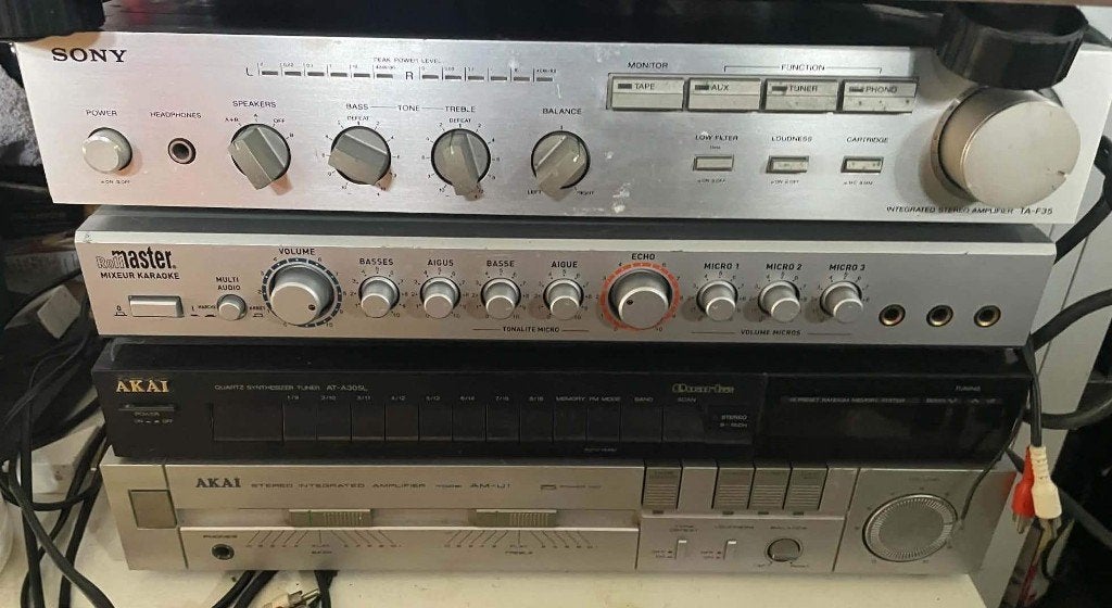 SONY- en AKAI-versterker + ROLL MASTER-karaoke, Audio, Tv en Foto, Ophalen, Tuner of Radio, Sony