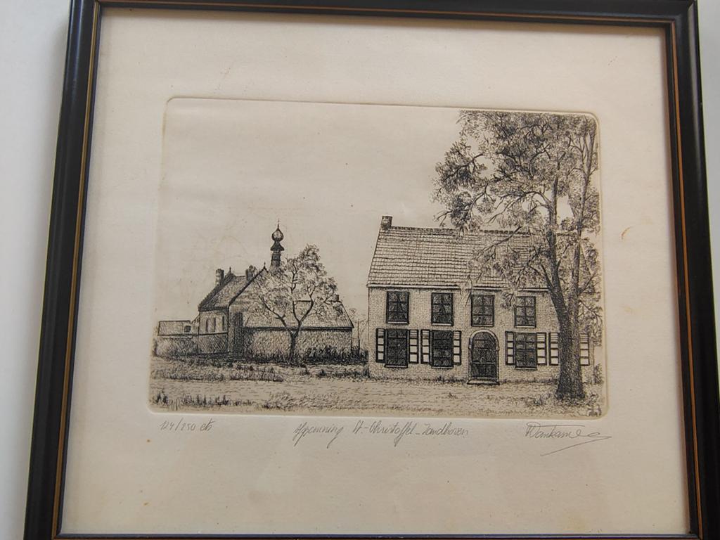 Ets afspanning st Christoffel Zandhoven, Ophalen of Verzenden, Ets