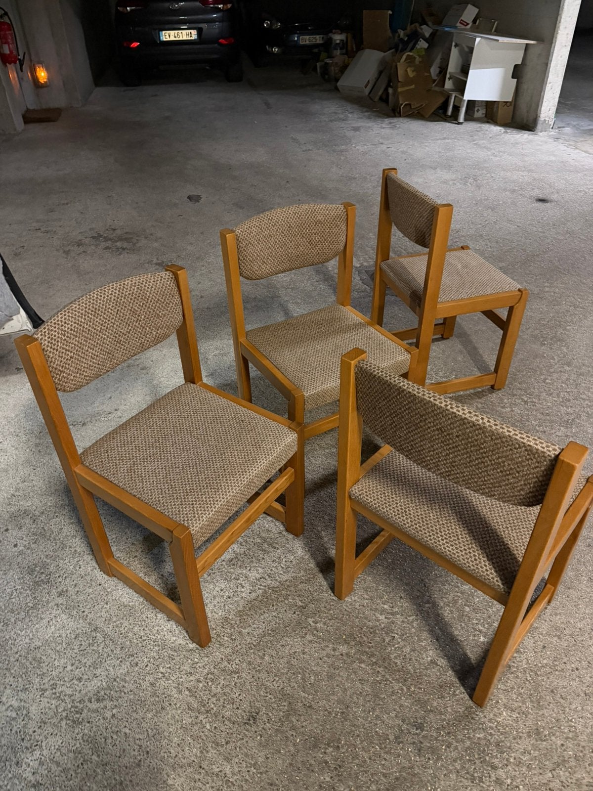 4x chaises 1980’s vintage, Enlèvement ou Envoi, Comme neuf, Tissus