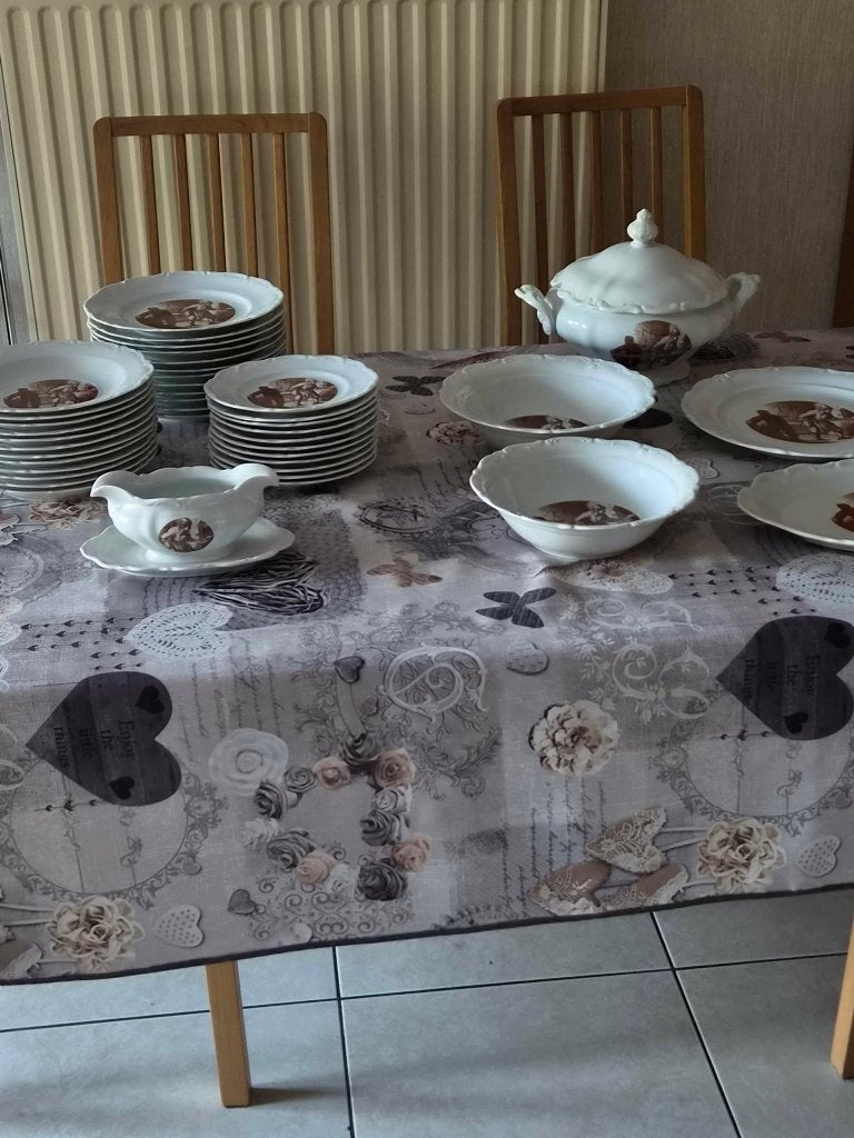 antiek porseleinen servies voor 12 personen(edition limitee), Ophalen