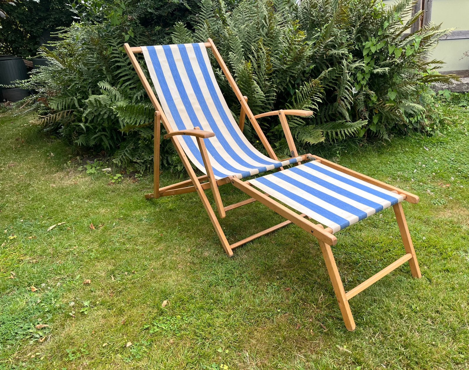 Ricardo Vintage strandfauteuil, Ophalen, Zo goed als nieuw, Teakhout, Verstelbaar