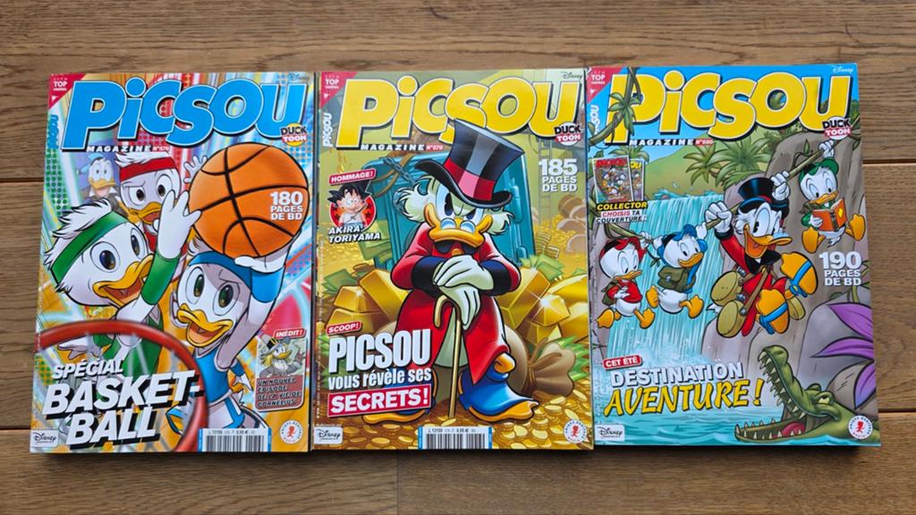 Drie magazines van PICSOU nrs 576 + 578 + 580 van Disney, Plusieurs BD, Enlèvement ou Envoi, Walt Disney, Comme neuf