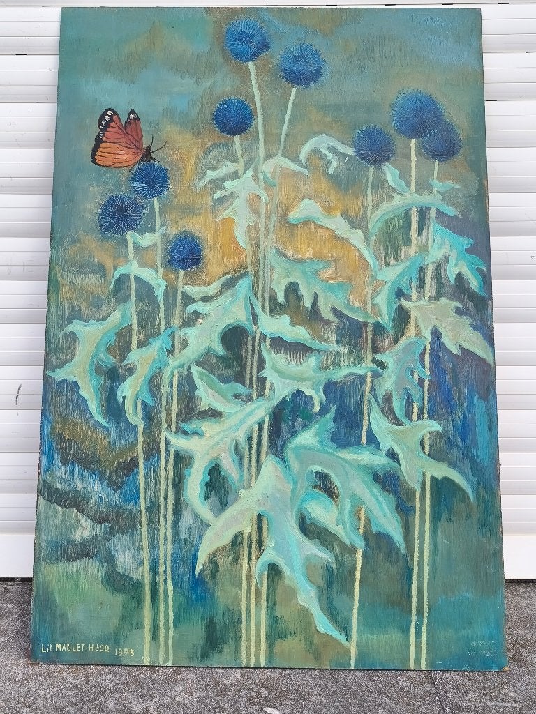 Huile sur panneau signe Lili Mallet hecq, Antiek en Kunst, Kunst | Schilderijen | Klassiek, Ophalen of Verzenden