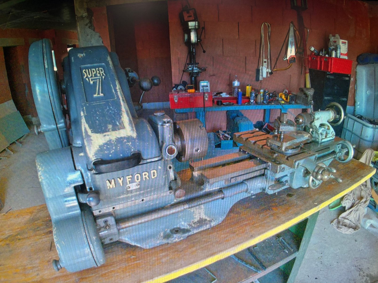 Myford Super 7 metaaldraaibank met onderstel, Doe-het-zelf en Bouw, Ophalen, Gebruikt, Metaaldraaibank
