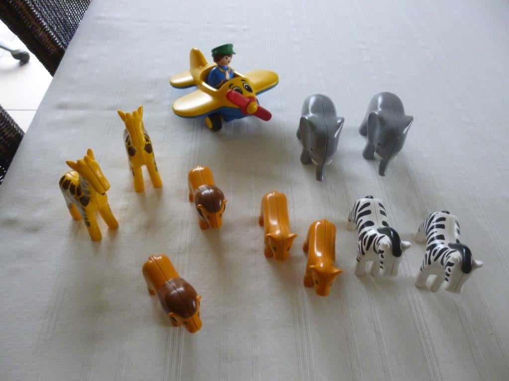 playmobil 123 dierentuindieren en vliegtuig, Ophalen of Verzenden