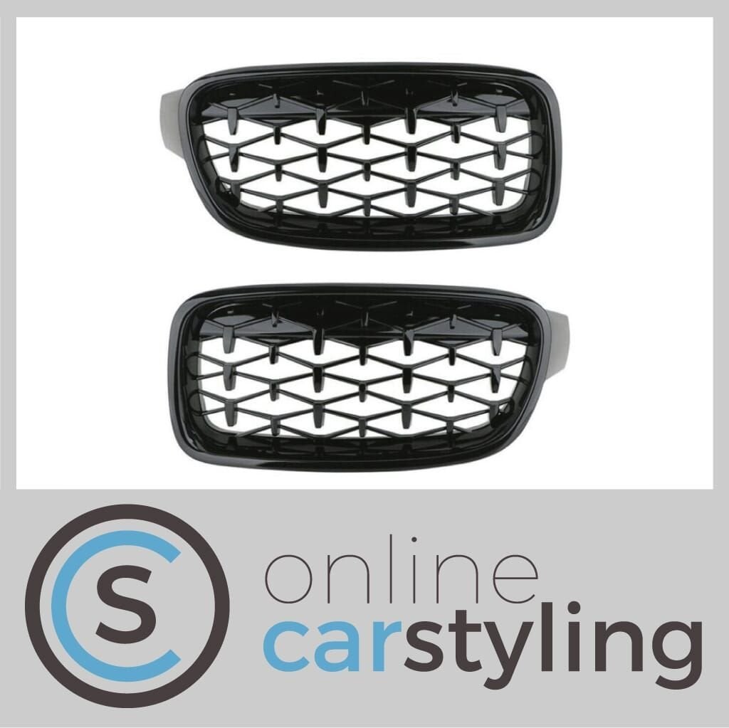 Grill Nieren BMW 3-Serie F30 / F31 Diamant Style Glossy Blac, Auto-onderdelen, -, -, Nieuw, Ophalen of Verzenden