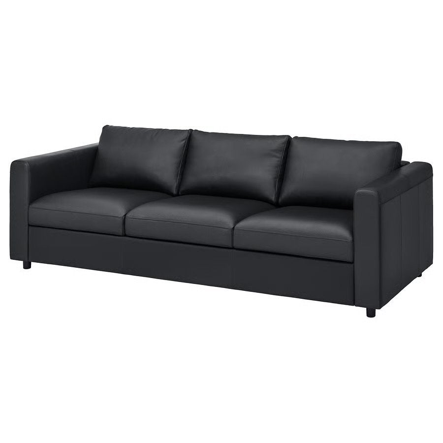 VIMLE 3-zitsbank Grann/Bomstad zwart, Maison & Meubles, Canapés | Salons, 200 à 250 cm, Banc droit, Enlèvement, Cuir