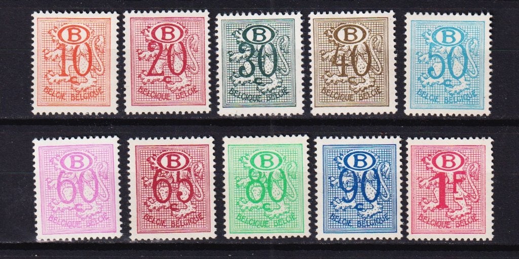 België Dienstzegels 1952 S47-S56, Postzegels en Munten, Verzenden, Postfris, Spoor van plakker