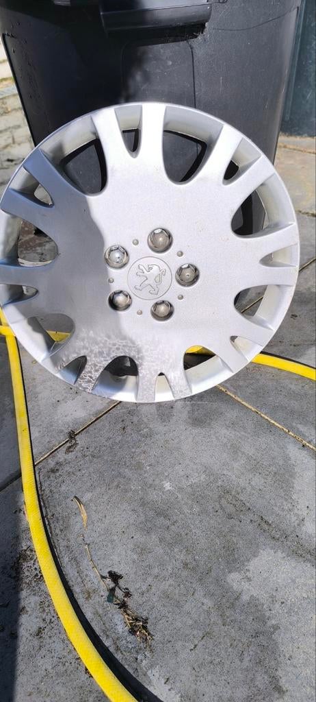 Lot de 4 jantes 16" avec pneu + enjoliveur Peugeot, Enlèvement, Utilisé