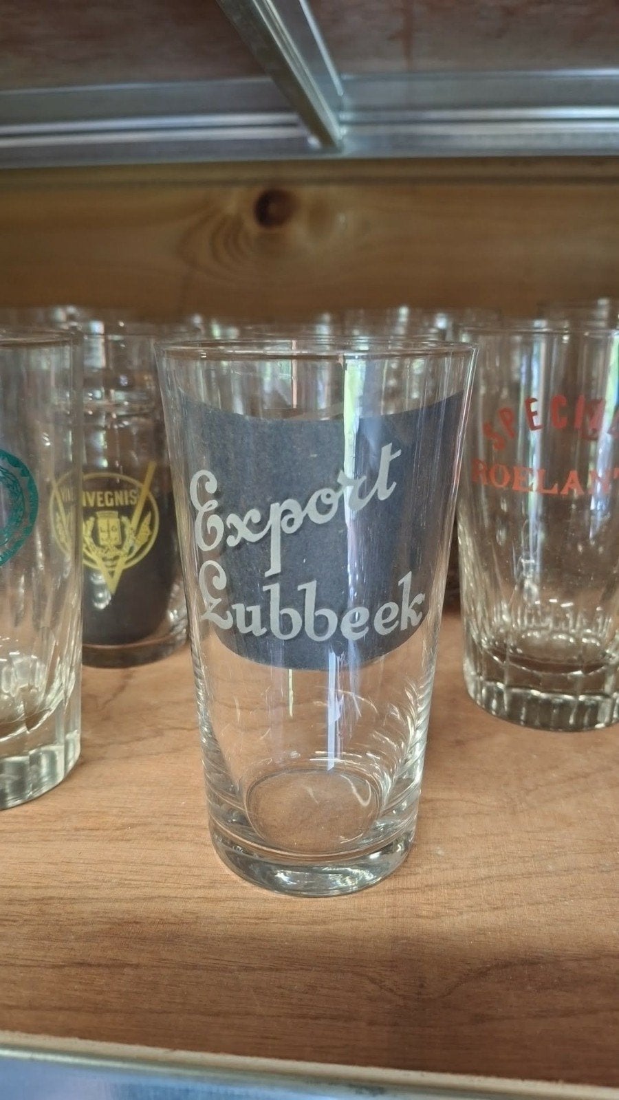 Oud gezuurd bierglas export lubbeek, Ophalen of Verzenden