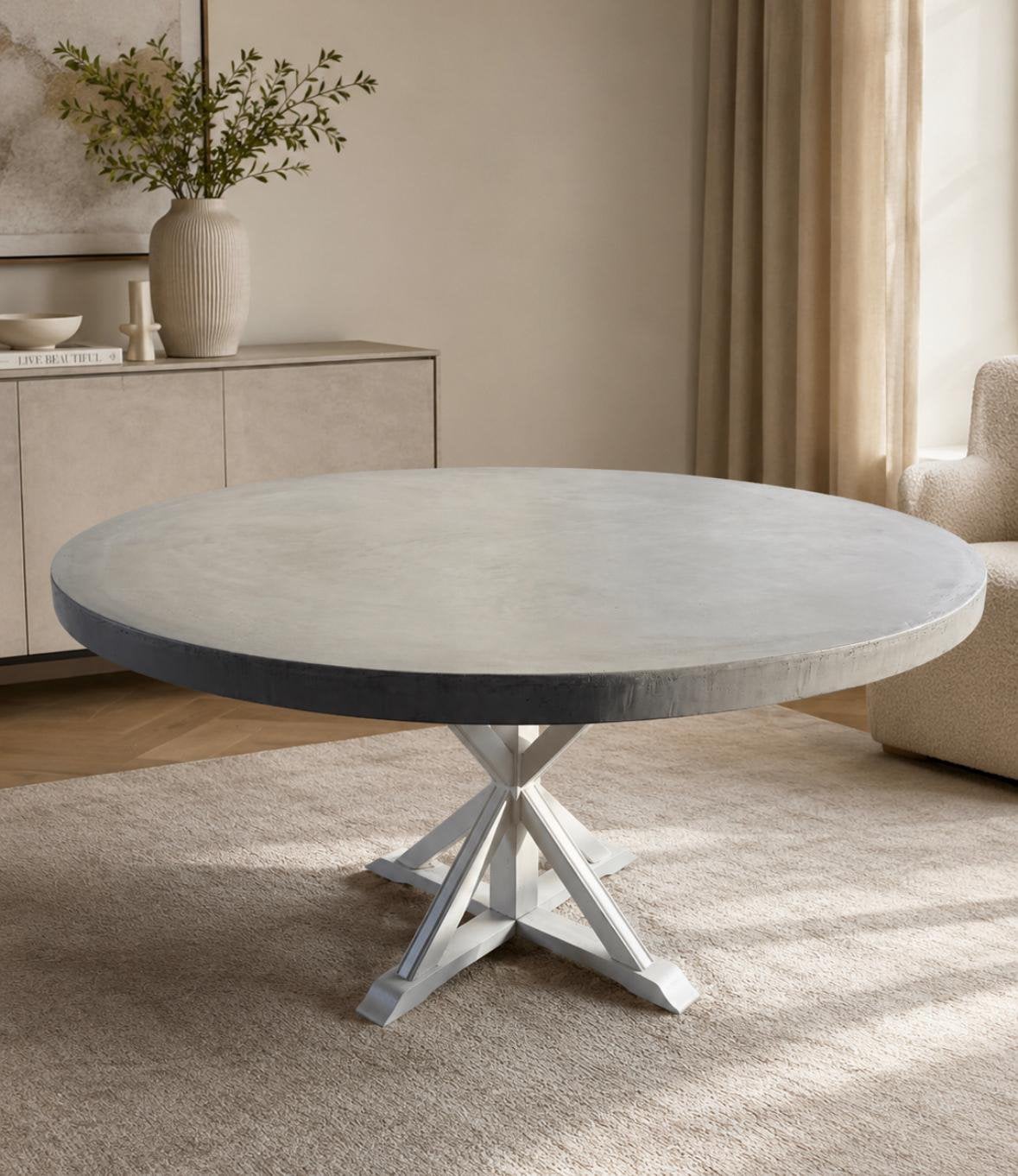 Eetkamertafel mortex diameter 1,40 m, Huis en Inrichting, Tafels | Salontafels, Ophalen, Overige materialen, 100 tot 150 cm, Rond
