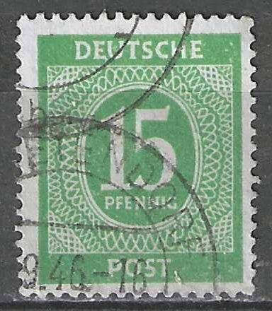 Duitsland A.A.S. 1946 - Yvert 12 - Cijfer in Ovaal (ST), Verzenden, Gestempeld